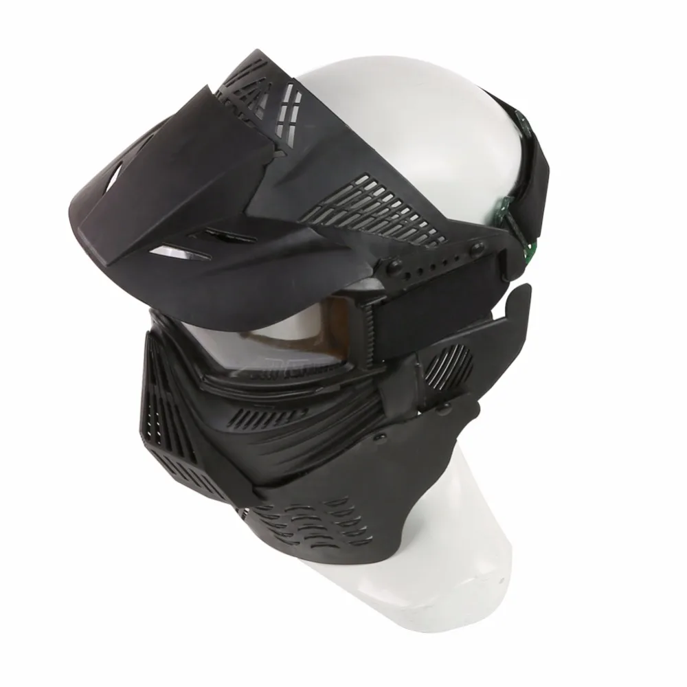 Máscara de cara completa táctica CS Samurai, casco, gafas de cuello, militar, caza al aire libre, Airsoft, Paintball, protección de tiro - imagen 4