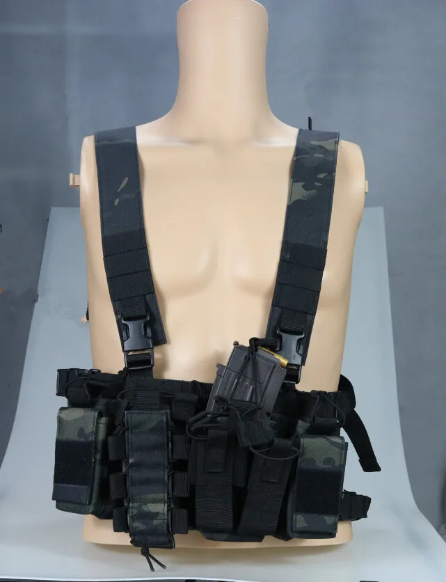 Chaleco táctico de camuflaje militar, bolsa colgante para el pecho, para exteriores, CS, entrenamiento de combate, tiro, caza, para fanáticos del ejército - imagen 2