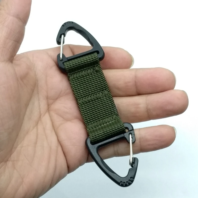 Clip de correa Molle para acampar al aire libre, cinta de nailon táctica EDC, llavero, mochila, broche, mosquetón, hebilla de gancho - imagen 5