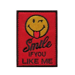 Rock Me Parche táctico cara sonriente bordado 3D para mochila