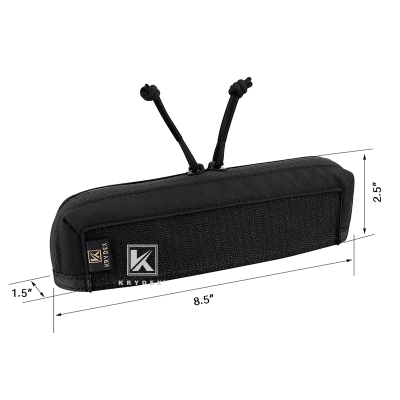 KRYDEX-bolsa táctica con doble cremallera para chasis de aparejo de pecho MK3, accesorios de Panel frontal de longitud completa, bolsillo de almacenamiento negro - imagen 5