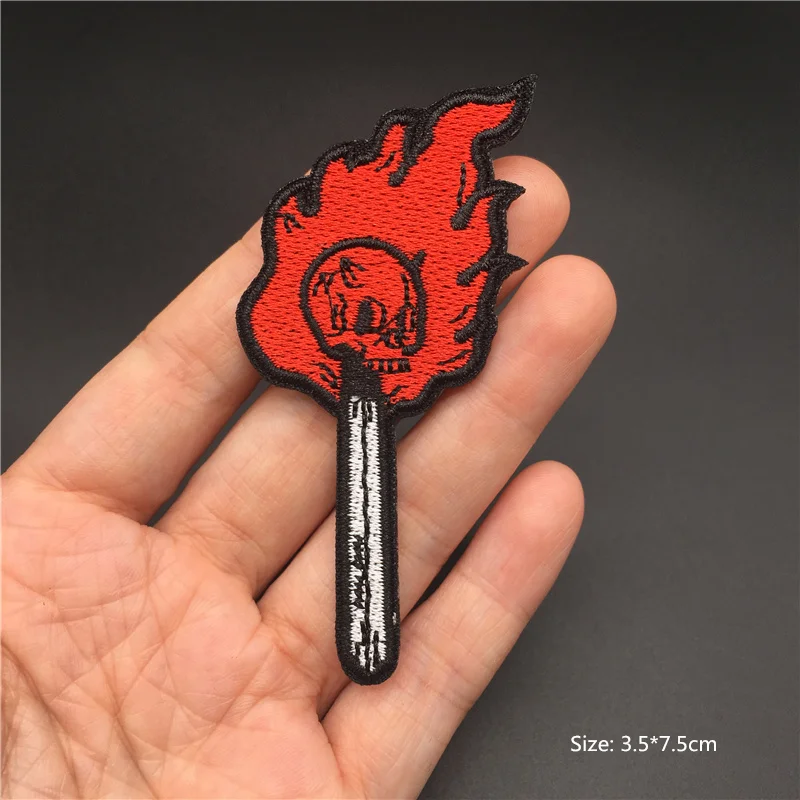 Parches para planchar Fire the Flame para pegatinas de ropa, insignias de dinero de dólar, parche bordado en ropa, proveedores de costura Diy a rayas - imagen 3