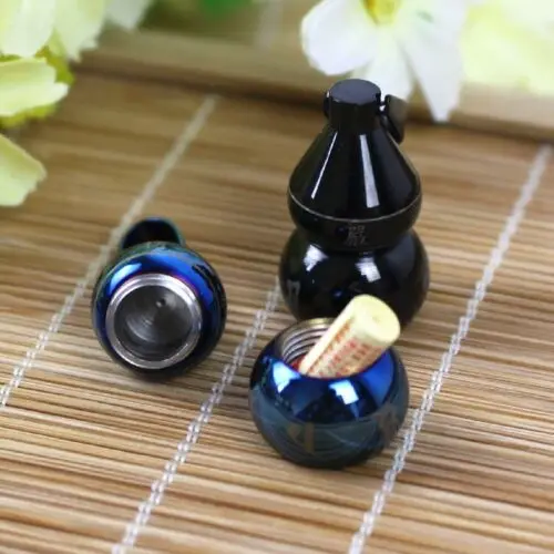 Colgante de calabaza de acero inoxidable, Mini caja de pastillas impermeable, collar de botella - imagen 5