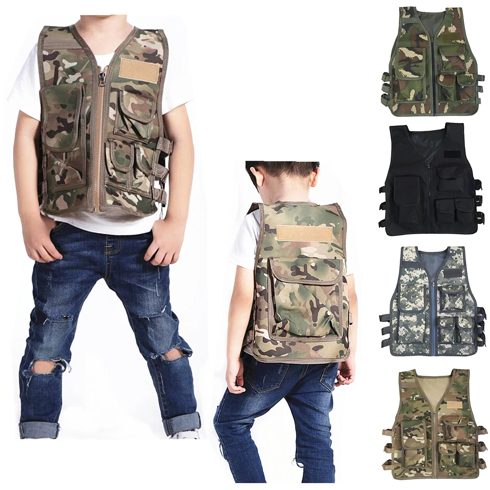 Traje Ghillie de bosque para niños y niñas, chaleco de francotirador de camuflaje, ropa de caza, uniforme táctico, ropa de combate de jungla - imagen 2