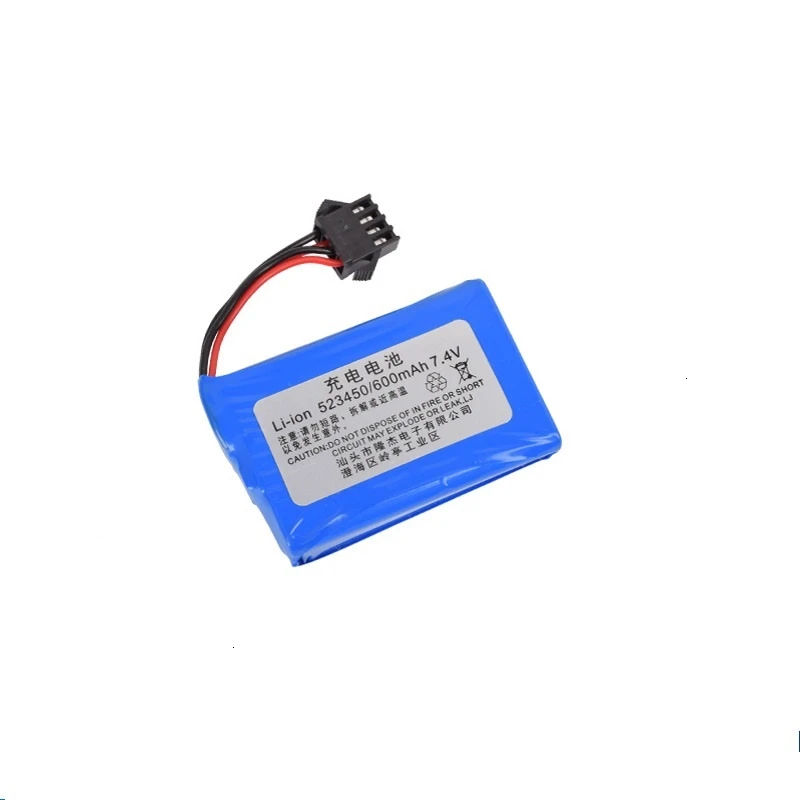 TERANTY Power 1 Uds 7,4 v batería para E561 camión RC coche RC barco 7,4 V 600mAh batería de iones de litio 523450   con enchufe 4P-SM - imagen 3