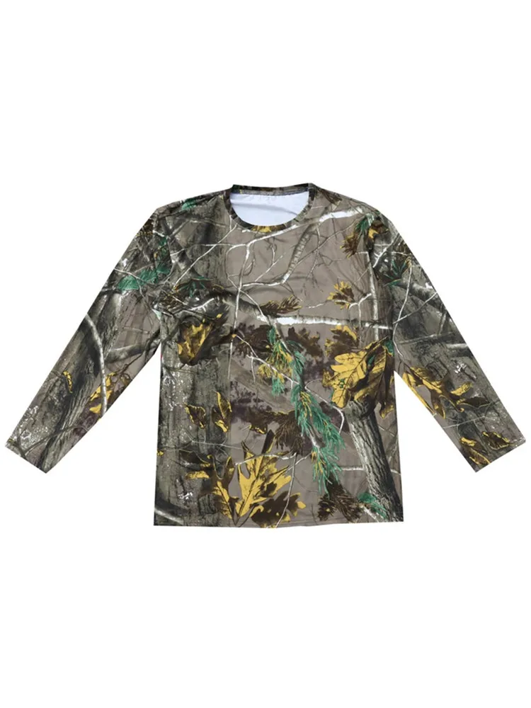 Camiseta de camuflaje biónico de árbol para hombre, camiseta de caza y pesca, camiseta interior de manga larga de jungla, Top deportivo antisudor para fotografía de vida silvestre - imagen 3