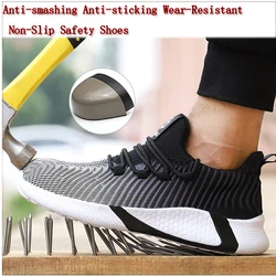 Nuevos zapatos de seguridad para construcción para hombres, zapatos con puntera de acero para exteriores, botas de trabajo ligeras de alta calidad a prueba de pinchazos, 3 colores
