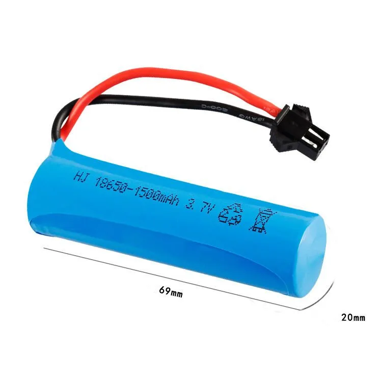 Batería de iones de litio de 3,7 v, 1500mah, 15C, 18650, para coche acrobático RC Q85 Q70, juguetes para coche teledirigido, enchufe de SM-2P, barco, coche, piezas de batería de pistola suave de agua - imagen 3