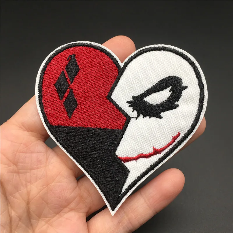 Parche Punk de rotura de corazón para planchar ropa, pegatina para coser, apliques de decoración, insignia DIY, bordado de rayas en la ropa - imagen 5