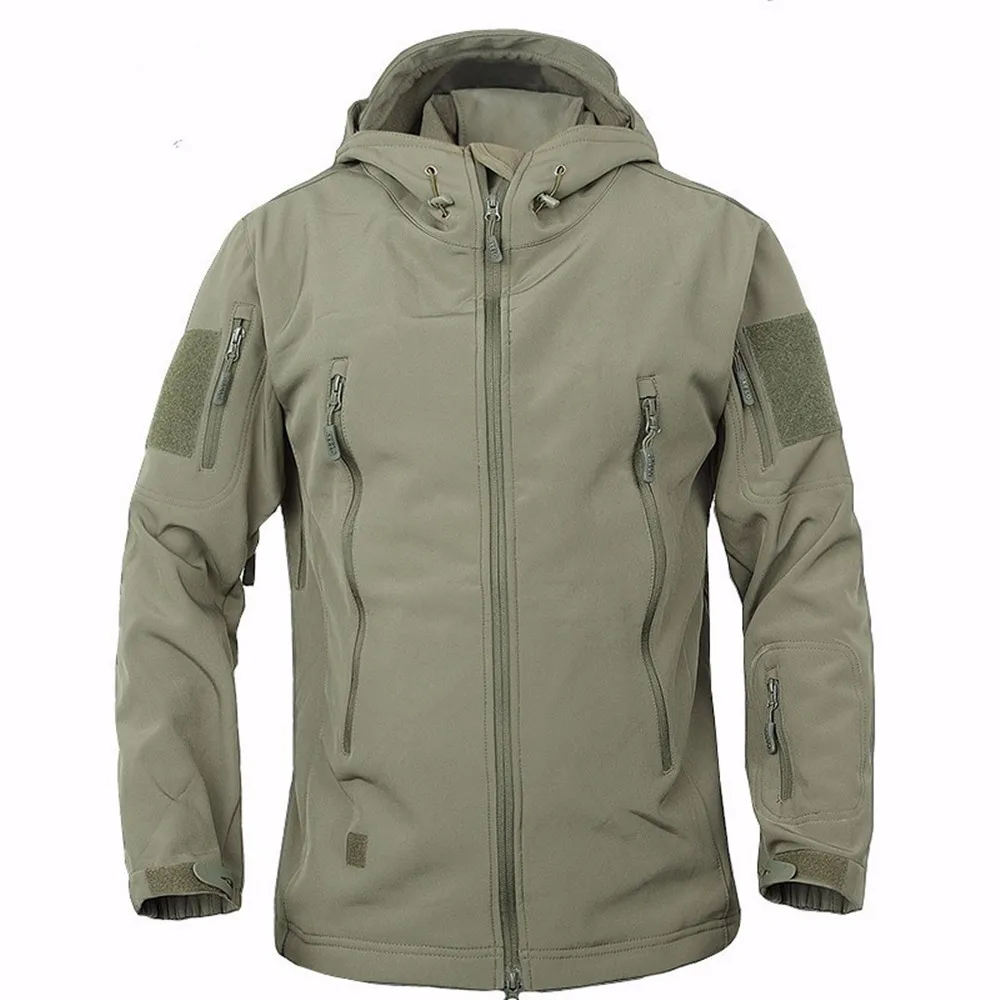 Chaqueta térmica con capucha para exteriores, abrigo de lana con interior de árbol, Camo, caza, pesca, viento, impermeable, táctico, senderismo, Otoño e Invierno - imagen 5
