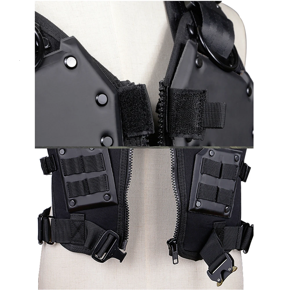 L58 W42cm chaleco táctico TF3 ajustable EVA Warrior, armadura corporal de alta velocidad, caza, Paintball, chaleco protector para caza al aire libre - imagen 4