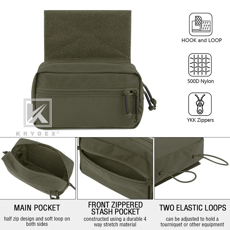 KRYDEX SACK bolsa Abdominal Spiritus riñonera táctica bolsa para chaleco táctico MK3 accesorios de aparejo de pecho bolsa de caída verde Ranger - imagen 5