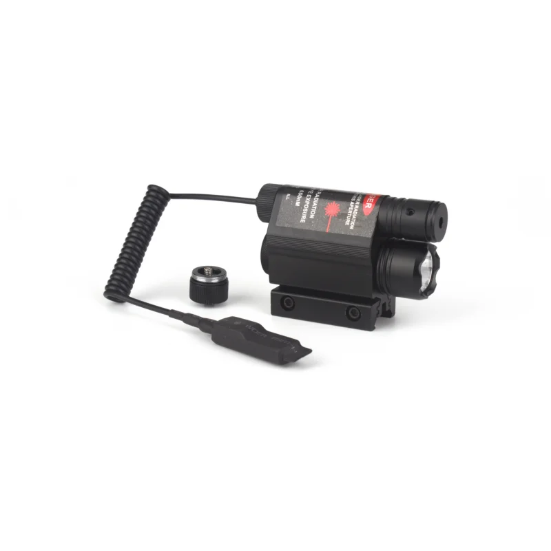 Linterna LED con mira láser de punto rojo y verde, estroboscópica compatible con riel de caza de 11MM y 20MM - imagen 2