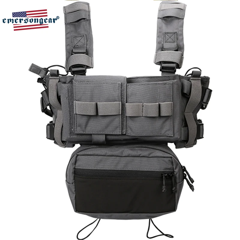 Emersongear-Chaleco táctico MK3 para el pecho, chaleco de lucha Modular ajustable para caza, portador de placa con bolsa magnética de nailon 556 762 - imagen 2
