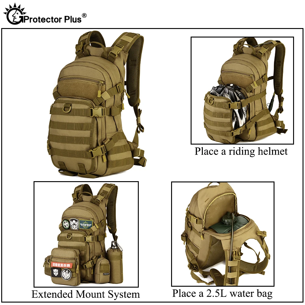 Mochila táctica protectora de 25L, impermeable, de alta calidad, para senderismo, caza, estilo militar, pequeña - imagen 3
