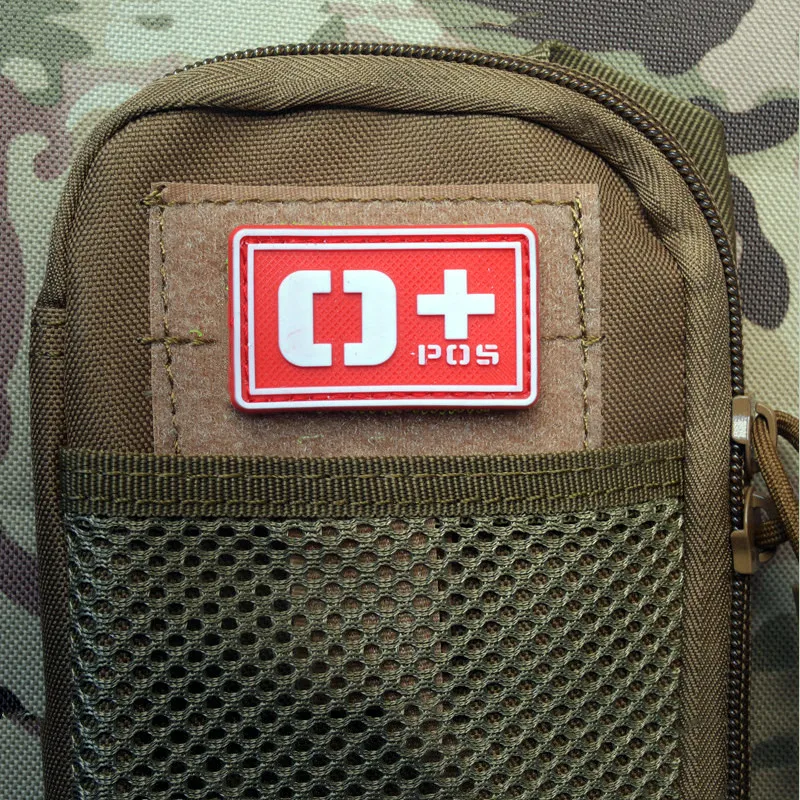 Parche 3D de PVC tipo sangre, grupo luminoso A + B + AB + O + positivo y A-B- AB- O-negativo, insignia táctica negra y roja para decoración de ropa - imagen 5