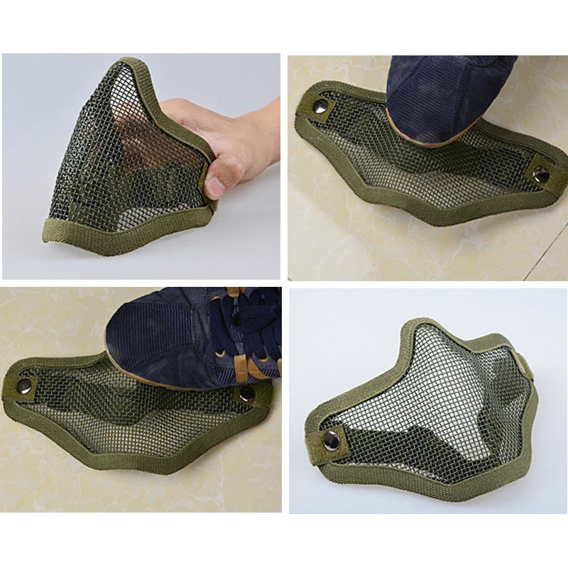 Máscara táctica Airsoft para caza al aire libre, máscara protectora de malla de alambre de Metal, pistola BB, accesorios de Paintball - imagen 5