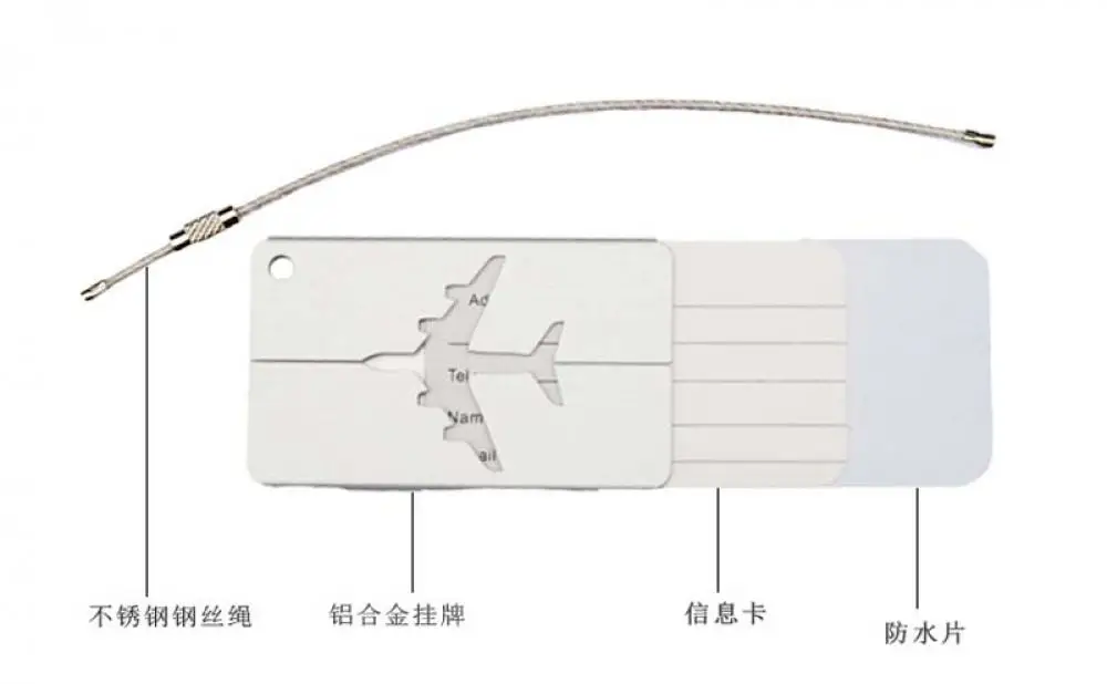 Etiqueta de equipaje de aluminio, etiqueta para maleta, nombre, dirección, ID - imagen 5