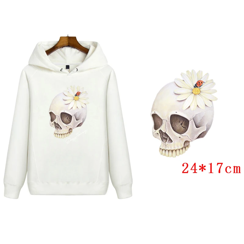 Prajna-Parches coloridos de calavera para planchar en la ropa, pegatina térmica de transferencia de calor, Punk, DIY - imagen 2