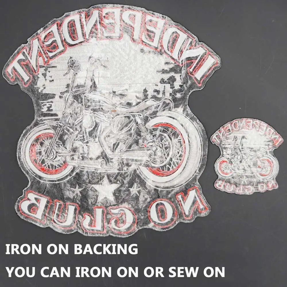 Parche bordado grande para chaqueta, chaleco trasero, motocicleta, CLUB, motorista, independiente, NO Club - imagen 4