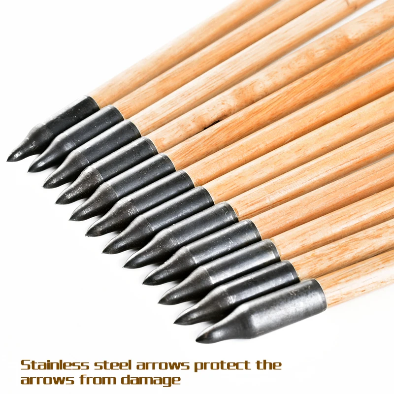 Flechas de madera de pino de alta calidad para tiro con arco de caza, pernos con pluma de pavo Real de 5 pulgadas, 12 piezas, 31 pulgadas, oferta - imagen 5