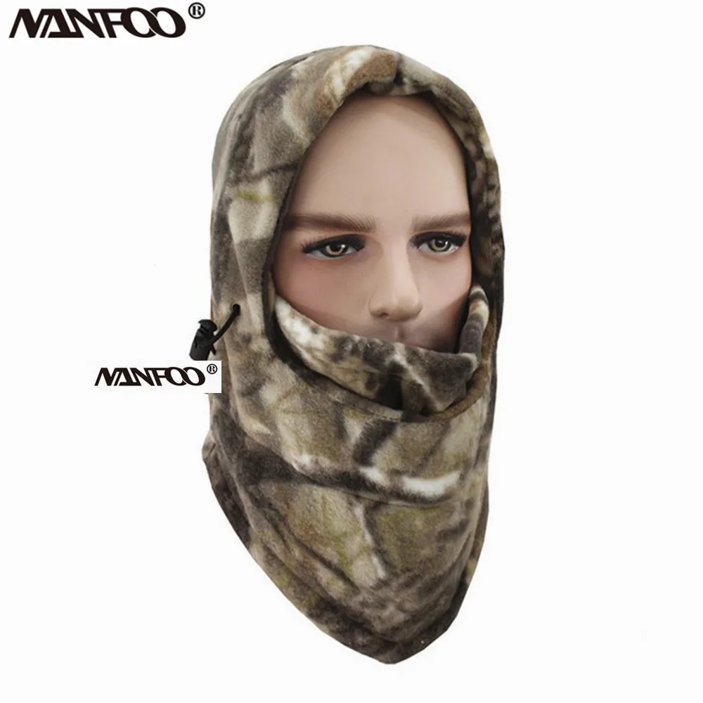 Gorro térmico de camuflaje biónico para caza y pesca, mascarilla facial cálida con cuello de lana, a prueba de viento, para motocicleta y bicicleta, invierno - imagen 2