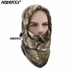Gorro térmico de camuflaje biónico para caza y pesca, mascarilla facial cálida con cuello de lana, a prueba de viento, para motocicleta y bicicleta, invierno