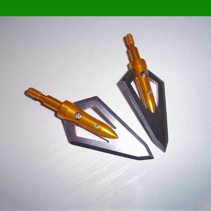 Dos flechas con puntas de oro y pozos plateados