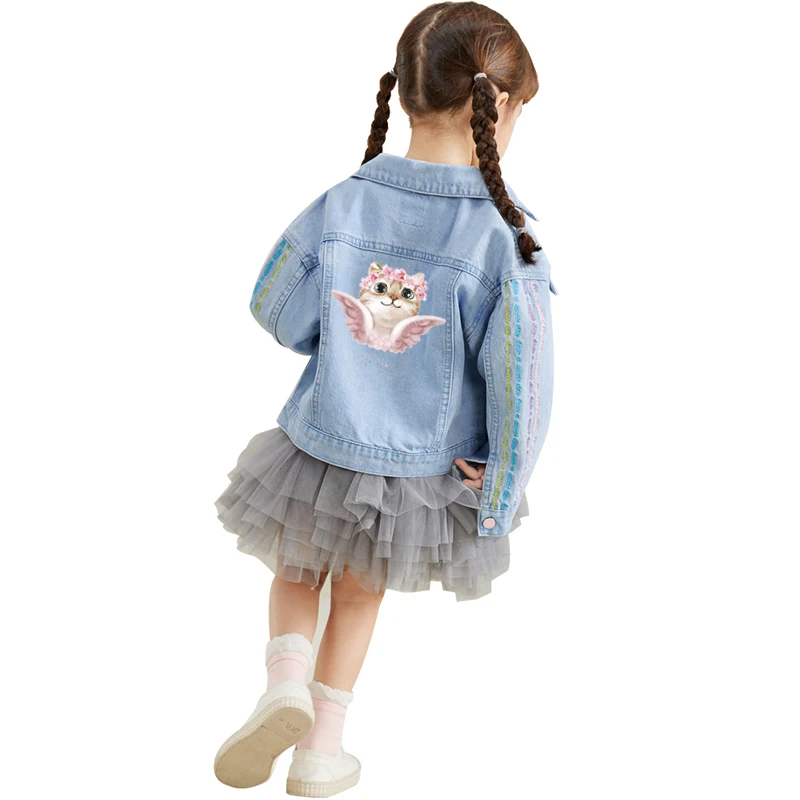 Pegatinas de transferencia térmica para ropa, parches de unicornio, zorro, gato, transferencia térmica para ropa, insignias de animales de dibujos animados - imagen 3