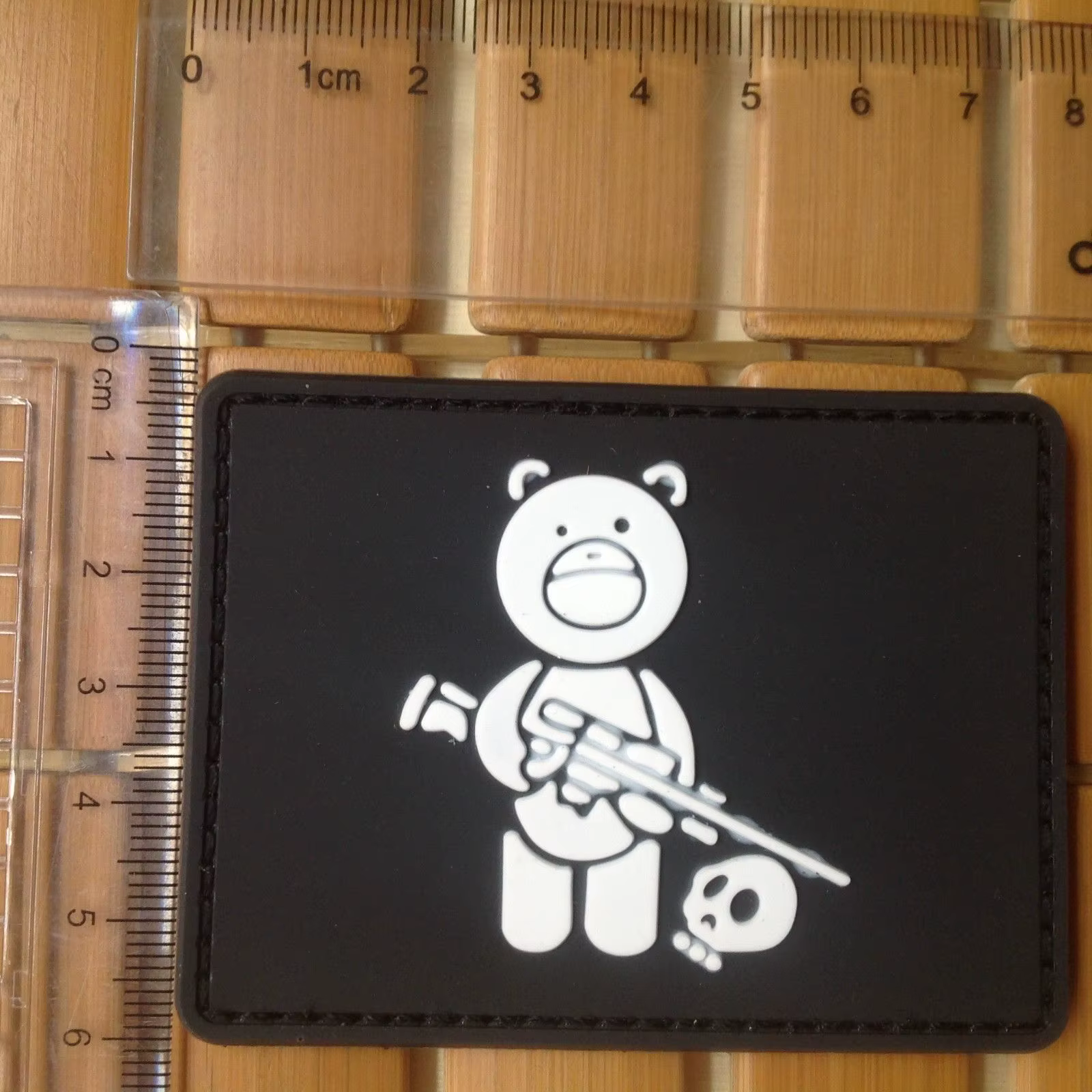 Parche de goma del ejército táctico de PVC, Calavera cazador de francotirador, oso negro, 3D - imagen 5