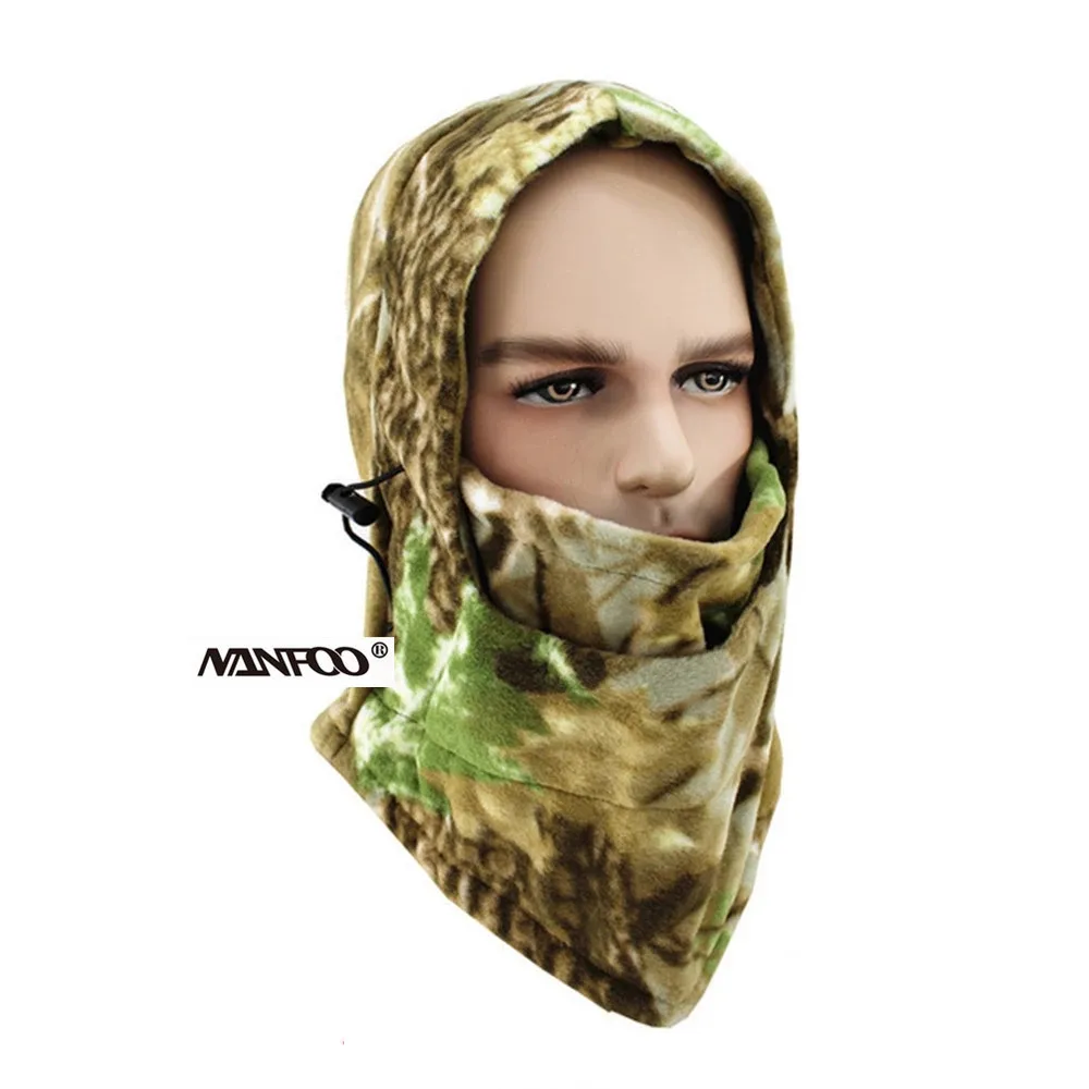 Gorro térmico de camuflaje biónico para caza y pesca, mascarilla facial cálida con cuello de lana, a prueba de viento, para motocicleta y bicicleta, invierno - imagen 4