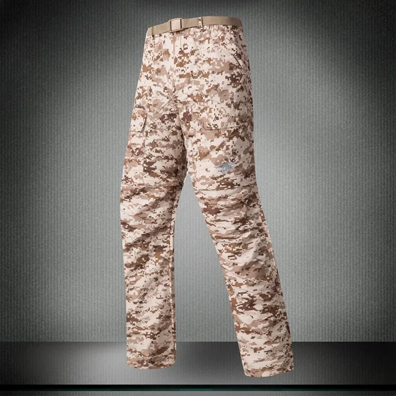 Pantalones finos desmontables de camuflaje para hombre, pantalón táctico militar de secado rápido, transpirable, de dos partes, para exteriores - imagen 5