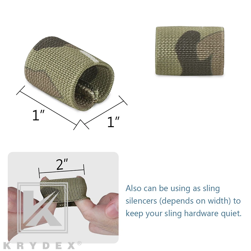 KRYDEX-Correa de bucle elástico para mochila, chaleco de aparejo de pecho de 2,54 cm, organizador de correas de camuflaje, accesorios de silenciadores de eslinga, 2 piezas - imagen 4