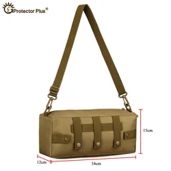 MOLLE-Bolsa de mensajero táctica grande horizontal para hombres, bolsa de expansión de módulo bidireccional, bolso de hombro de camuflaje, accesorio para exteriores