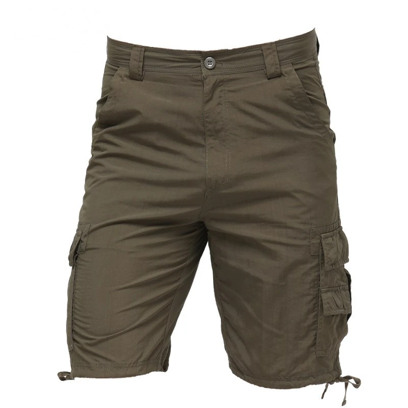 Pantalones cortos con múltiples bolsillos para exteriores, tela de mezcla de fibra química, transpirable, secado rápido, senderismo, Camping, deportes, viajes, hombre