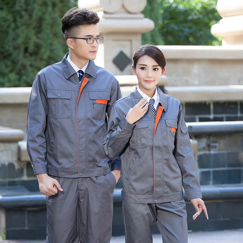 Ropa de trabajo de primavera para hombres y mujeres, chaquetas de seguridad + pantalones, máquina de reparación de automóviles, taller de fábrica, uniformes de electricidad duraderos - imagen 5