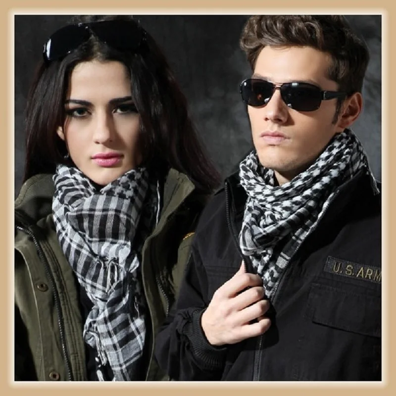 Shemagh Militar Azul - Detalle del tejido de algodón