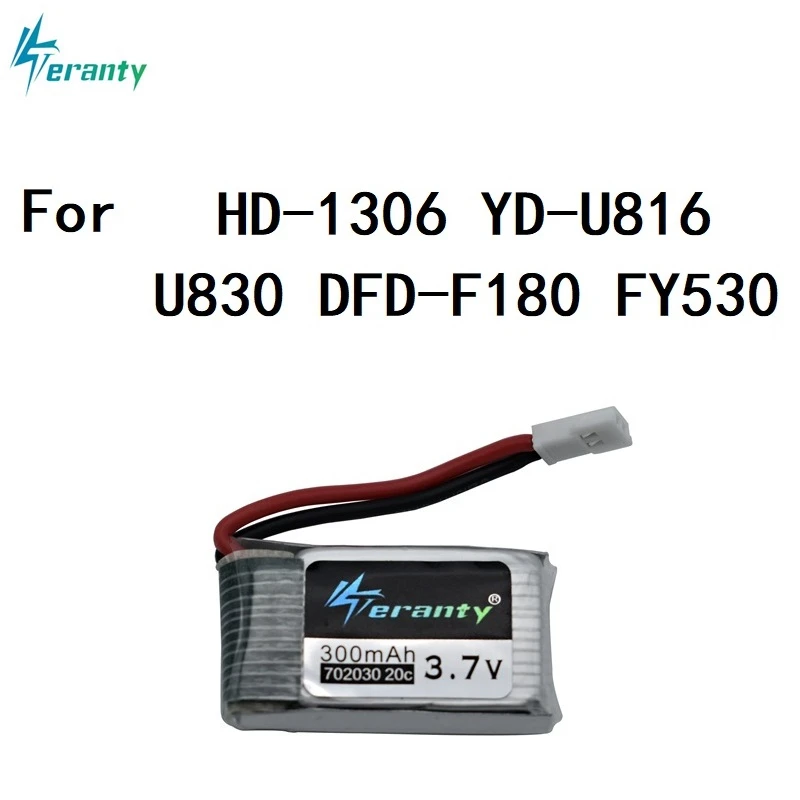 Batería Lipo de 3,7 V y 300mAH + cargador 6 en 1 para Udi U816 U830 F180 E55 FQ777 FQ17W Hubsan H107 Syma X11C FY530 RC Drone batería - imagen 3