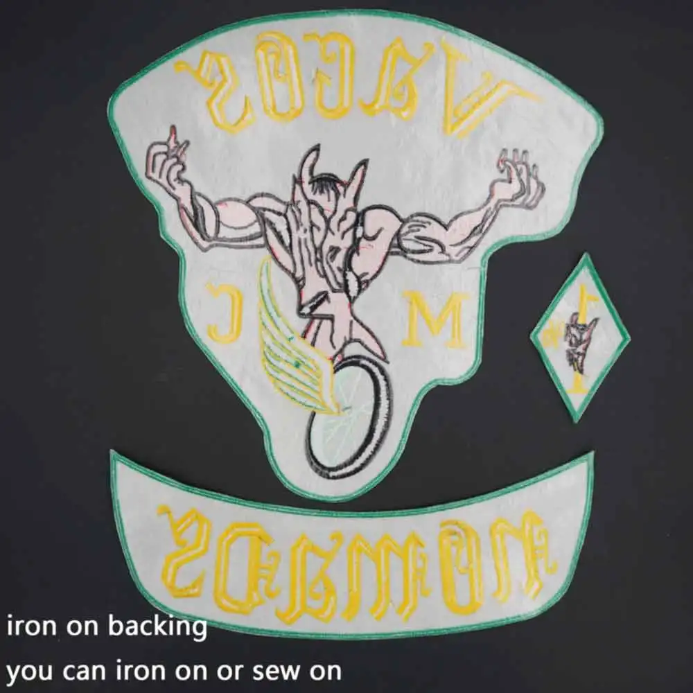 Vagos Nomads, parche de motociclista bordado grande, insignia, chaqueta de cuero, decoración trasera, hierro de alta calidad - imagen 5