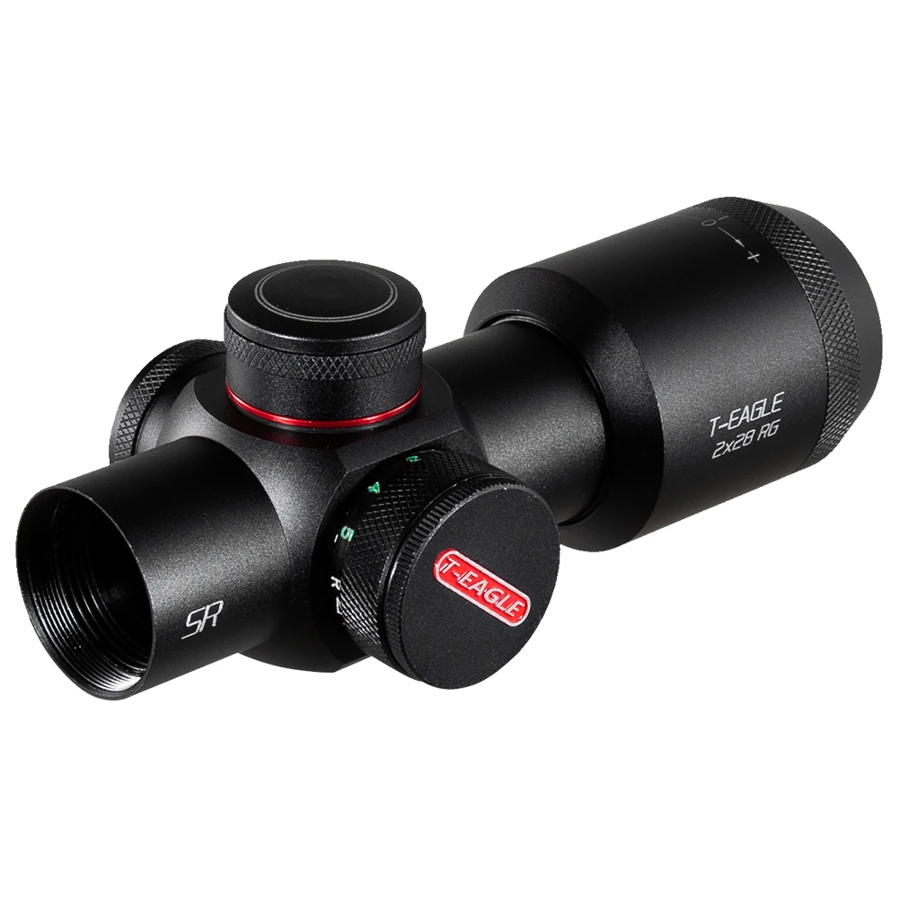 T-eagle HD SR 2X28 mira RG óptica táctica mira telescópica alcance corto luz francotirador Airsoft pistolas de aire con soportes para caza - imagen 3