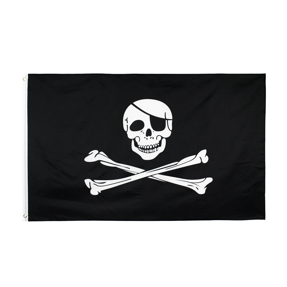 FLAGLAND Bandera pirata calavera Jolly Roger con huesos cruzados - imagen 2