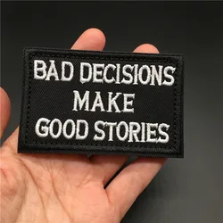 Patch Malas Decisiones – Bordado táctico velcro para MOLLE