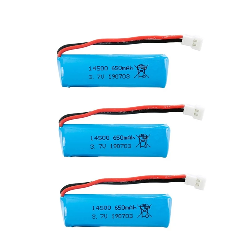 Batería recargable de iones de litio para coche y camión, pila de 1/2/3/5 piezas, 3,7 V, 650mAH, 14500 V, para control remoto H116, barco, helicóptero, tanque, 1s, 3,7 V - imagen 2