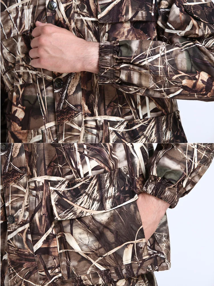 Primavera otoño deportes al aire libre tamaño grande ropa de camuflaje viento impermeable caña camuflaje biónico caza pesca traje para hombres - imagen 5