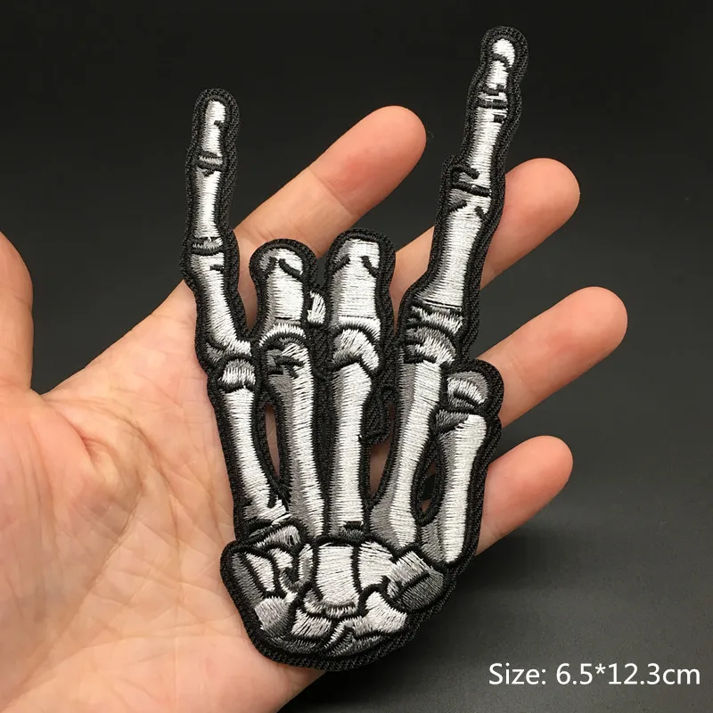 Parches bordados cruzados para ropa, parches termoadhesivos, rayas Punk de calavera, pegatinas Diy, insignias, parches para planchar, apliques - imagen 4