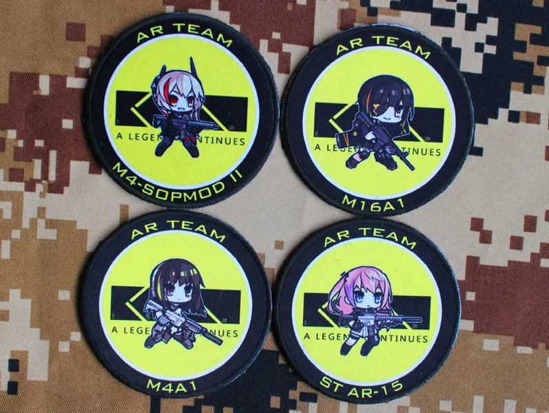 Parche táctico bidimensional de primera línea para niñas, insignias de capítulo del equipo AR, brazalete impreso para ropa, decoración de mochila - imagen 2