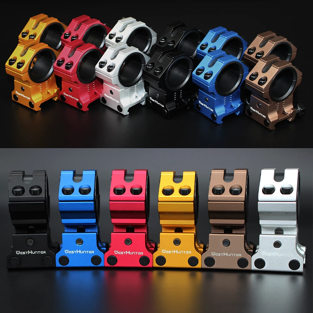 WESTHUNTER-Soporte Picatinny de elevación de perfil ajustable, corrección de elevación de precisión CNC, 1 ''/30mm, visor de Rifle de caza, anillos duales - imagen 4