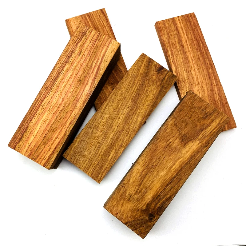 Madera de pera amarilla africana para DIY Material de fabricación de mango de cuchillo/Material de parche de mango de cuchillo 120x40X8mm - imagen 4