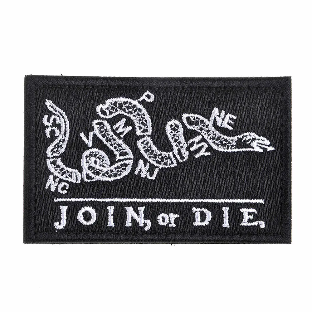 Parche Join or Die Flag Patriotic colmions Snake Gadsden NSWDG NAVY Tactical Tags American apliques Emblem badge parches - imagen 5