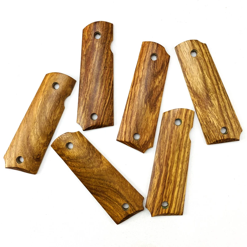 2 piezas 1911 empuñaduras de madera de pera amarilla africana empuñaduras parche empuñaduras personalizadas empuñaduras CNC - imagen 3